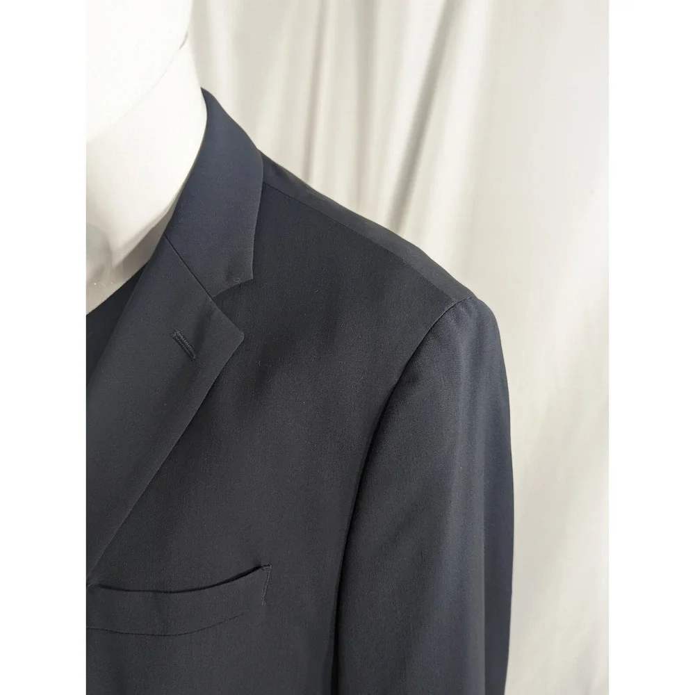 Banana Republic Sport Coat 42R Slim‎ Fit Cerruti Wool Navy Crosshatch Blazer